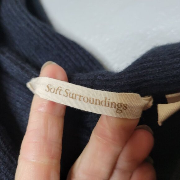 Soft Surroundings Womens Large Cowl Neck Sweater Wool Cashmere Black - Picture 4 of 8